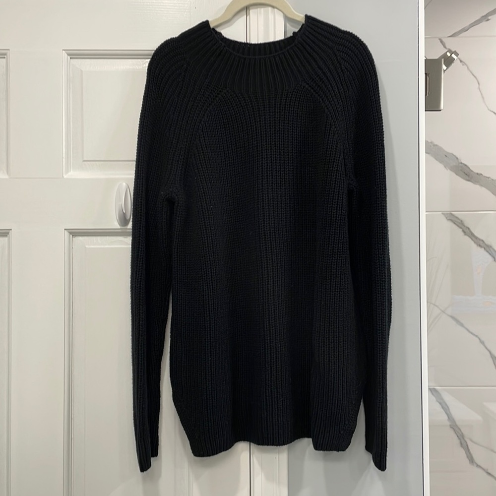 LOFT High-Neck Black Knit Sweater